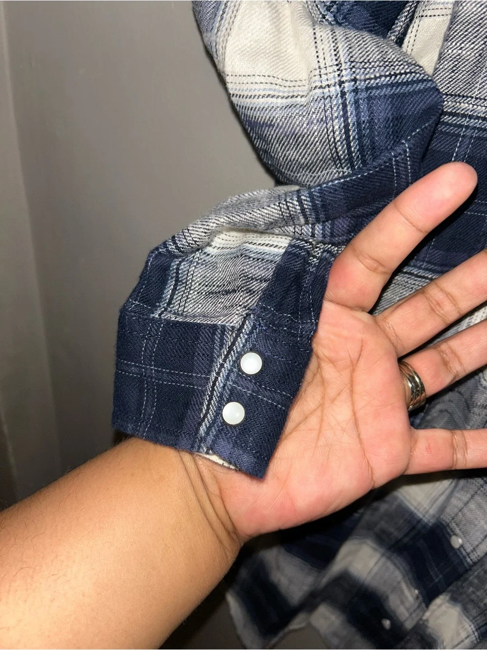 Old Navy Dress - navy/cream plaid Webster inspired button front shirt dress - Picture 5 of 11